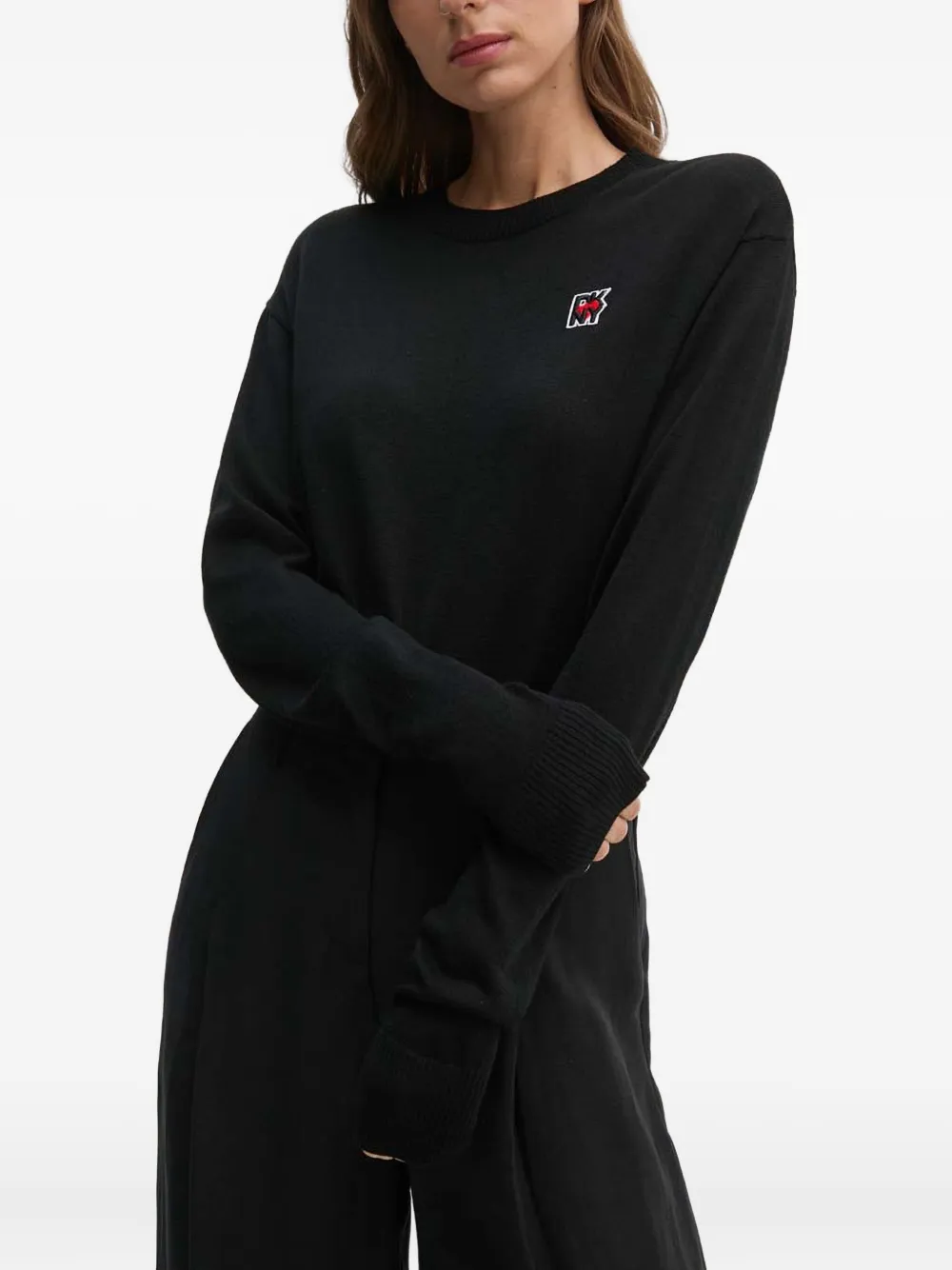 DKNY Trui met logopatch Zwart