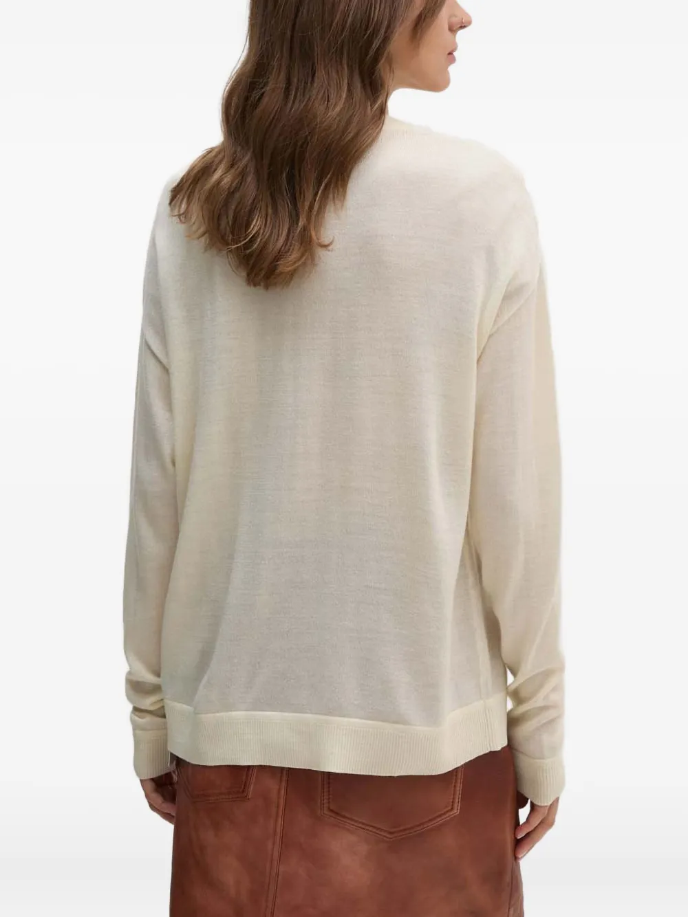 Dkny Button Logo Cardigan In Neutral