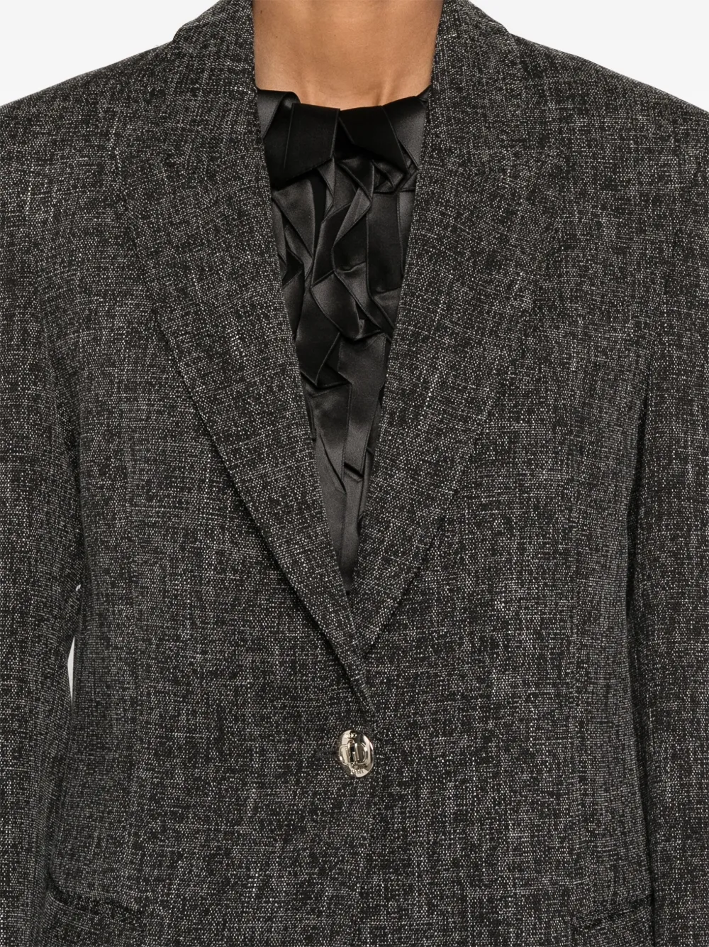 Shop Liu •jo Peak-lapels Blazer In Black