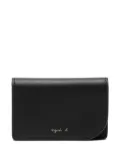 agnès b. leather card case - Black