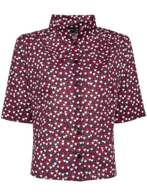 agnès b.  camisa con corazones estampados