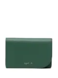 agnès b. leather card case - Green