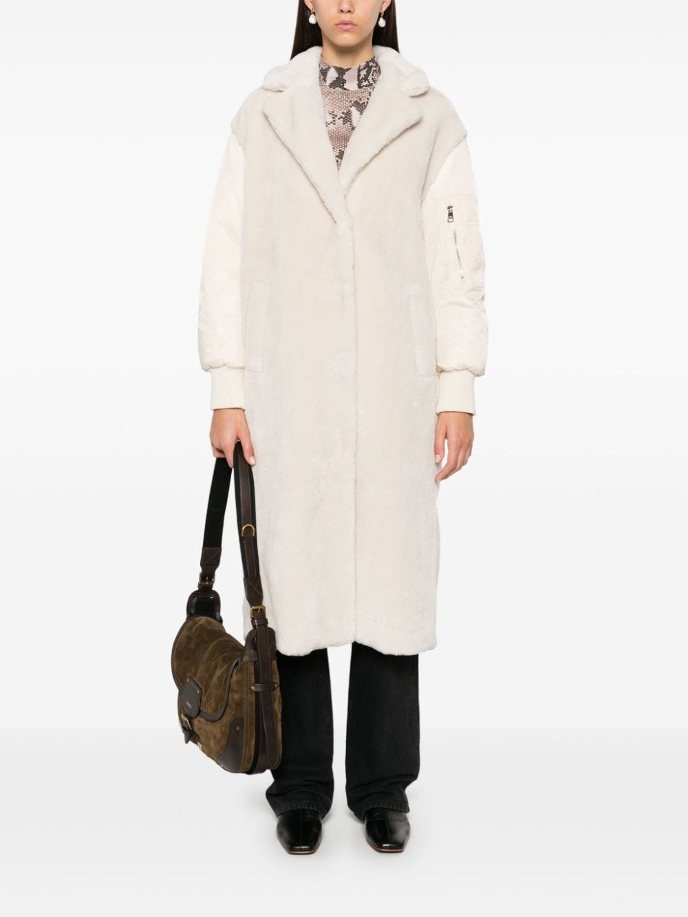 Shop Liu •jo Faux-fur Coat In Neutrals