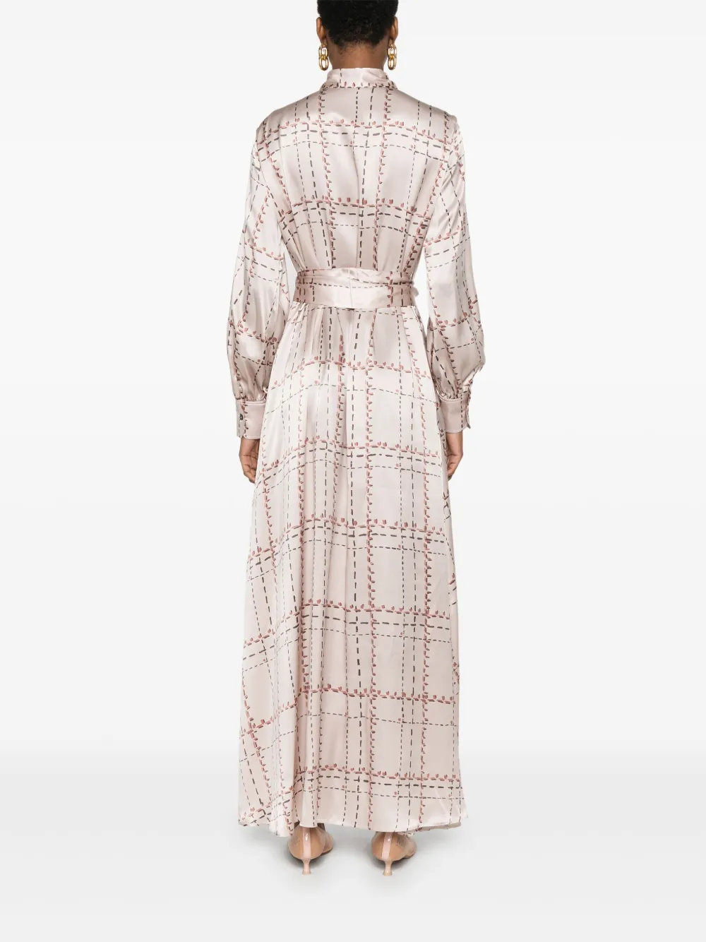 Kiton Zijden blousejurk met print Roze