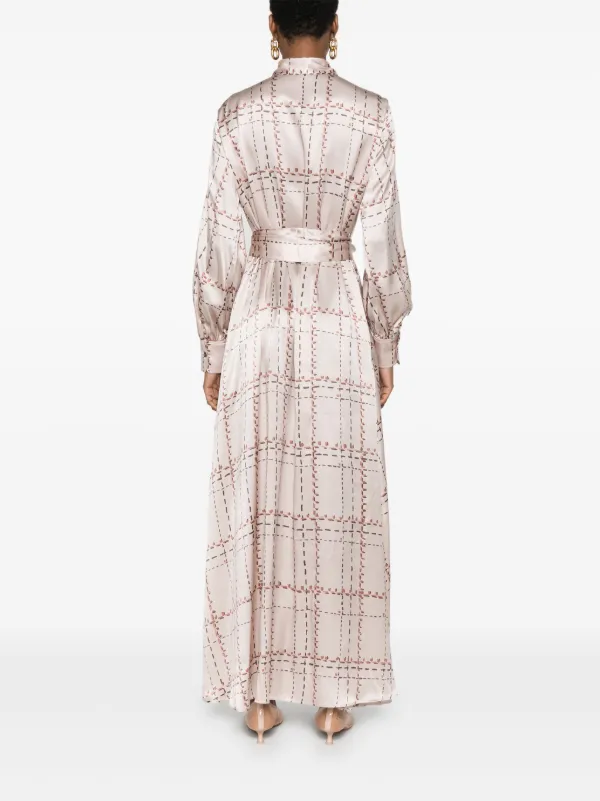Kiton Printed Silk Shirt Dress | Pink | FARFETCH CA
