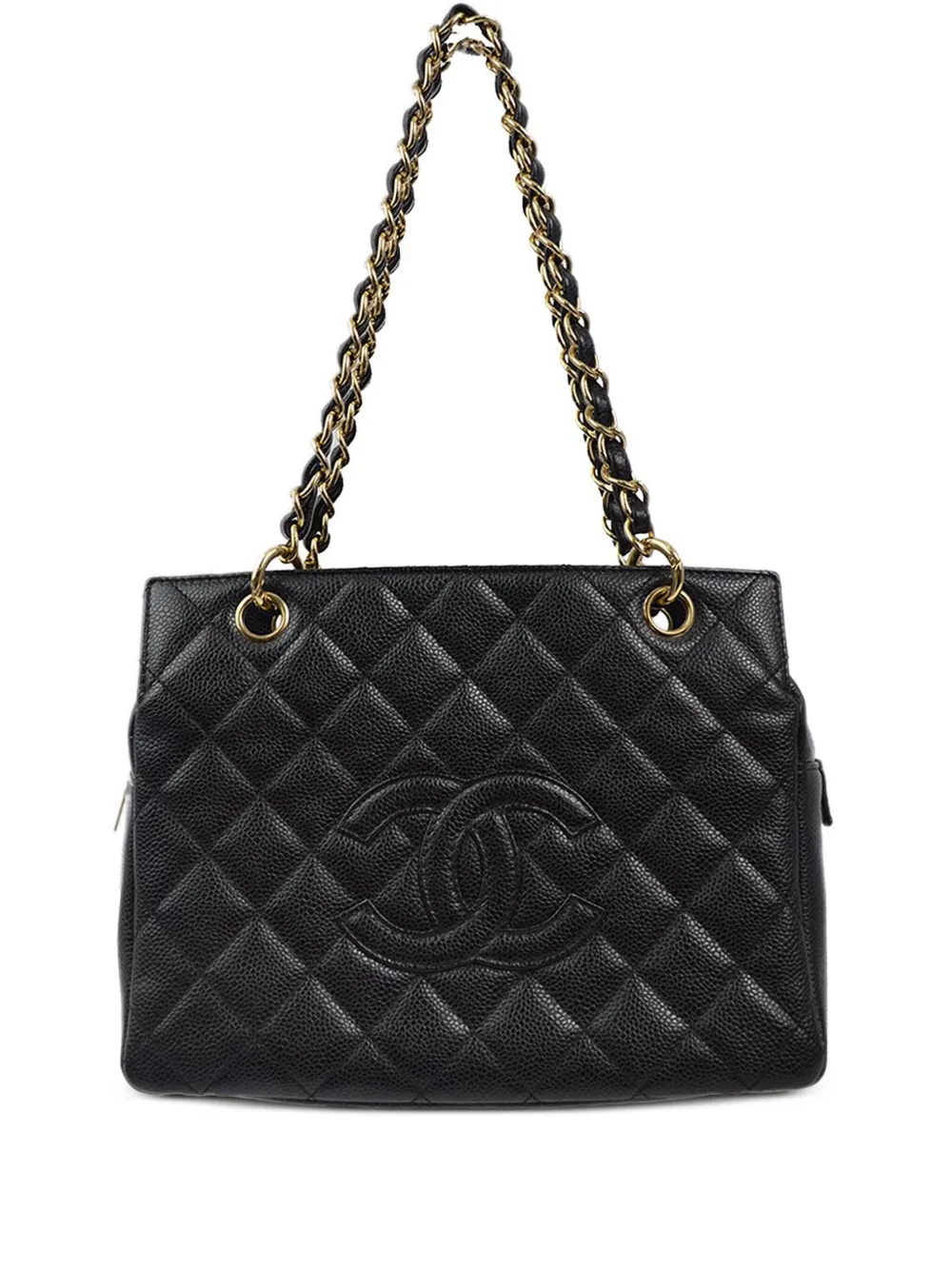 CHANEL Pre-Owned 2001-2003 ショッピング トートバッグ プチ - ブラック CHANEL Pre-Owned 2001-2003 ショッピング トートバッグ プチ - ブラック