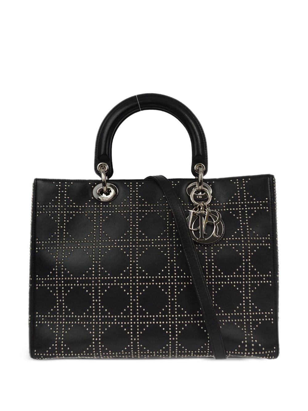 Lady dior black studded sale