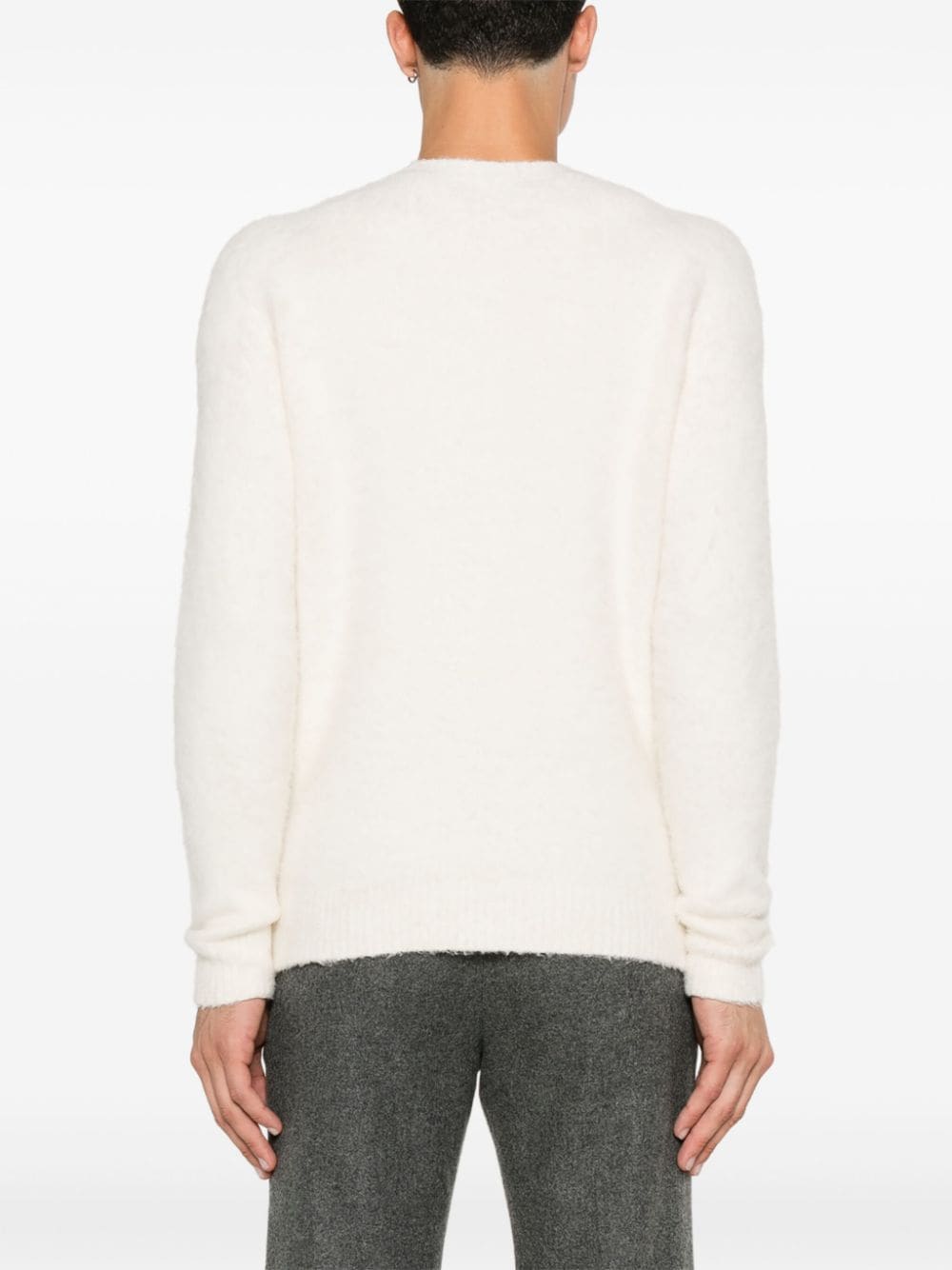 Shop Roberto Collina Brushed-effect Sweater In White