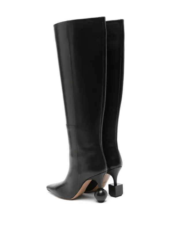 ロングブーツ JACQUEMUS Les Bottes Bisou The Bisou leather knee-high boots in black - Jacquemus