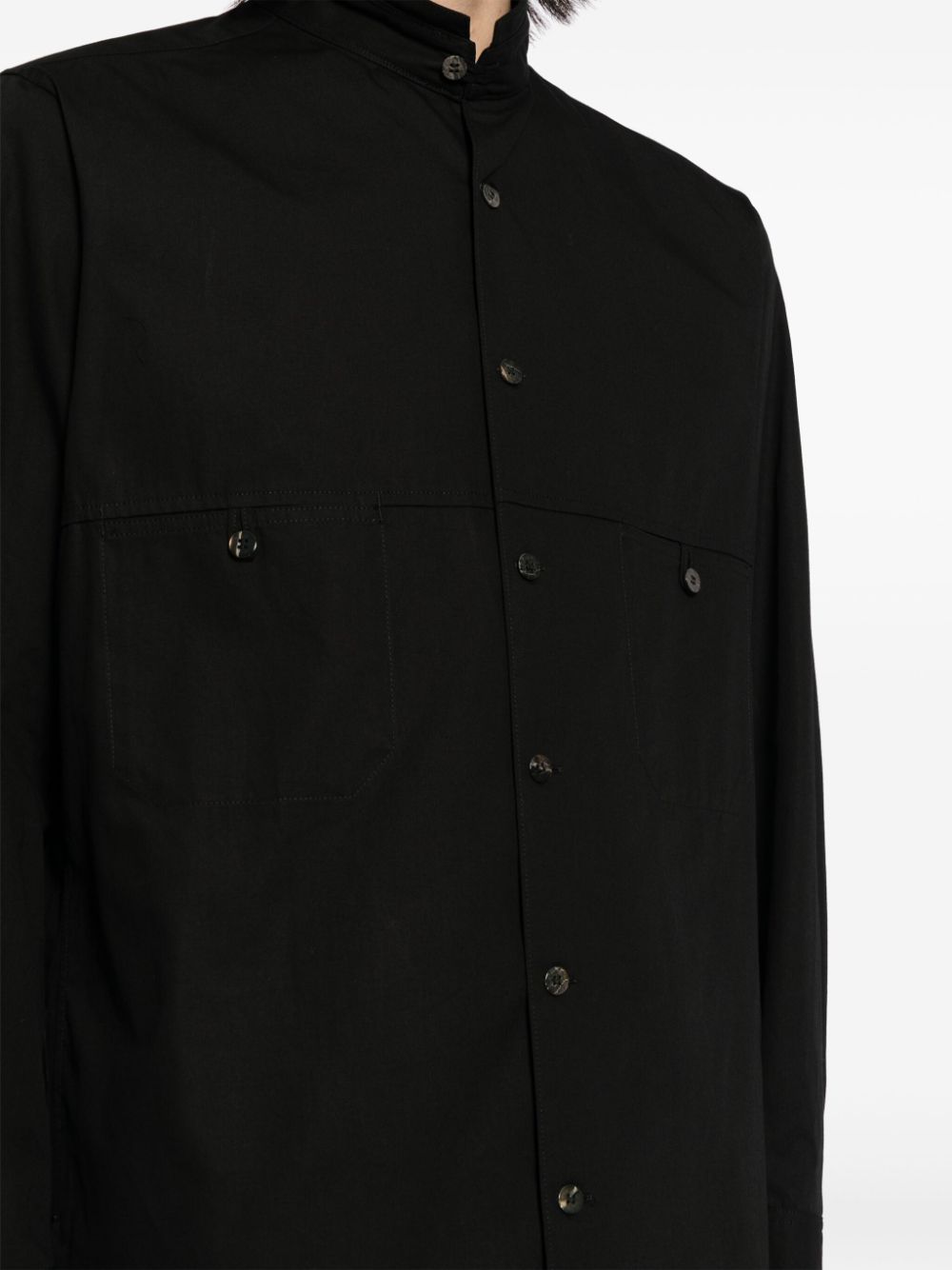 Shop Yohji Yamamoto Broad-panel Poplin Shirt In 黑色