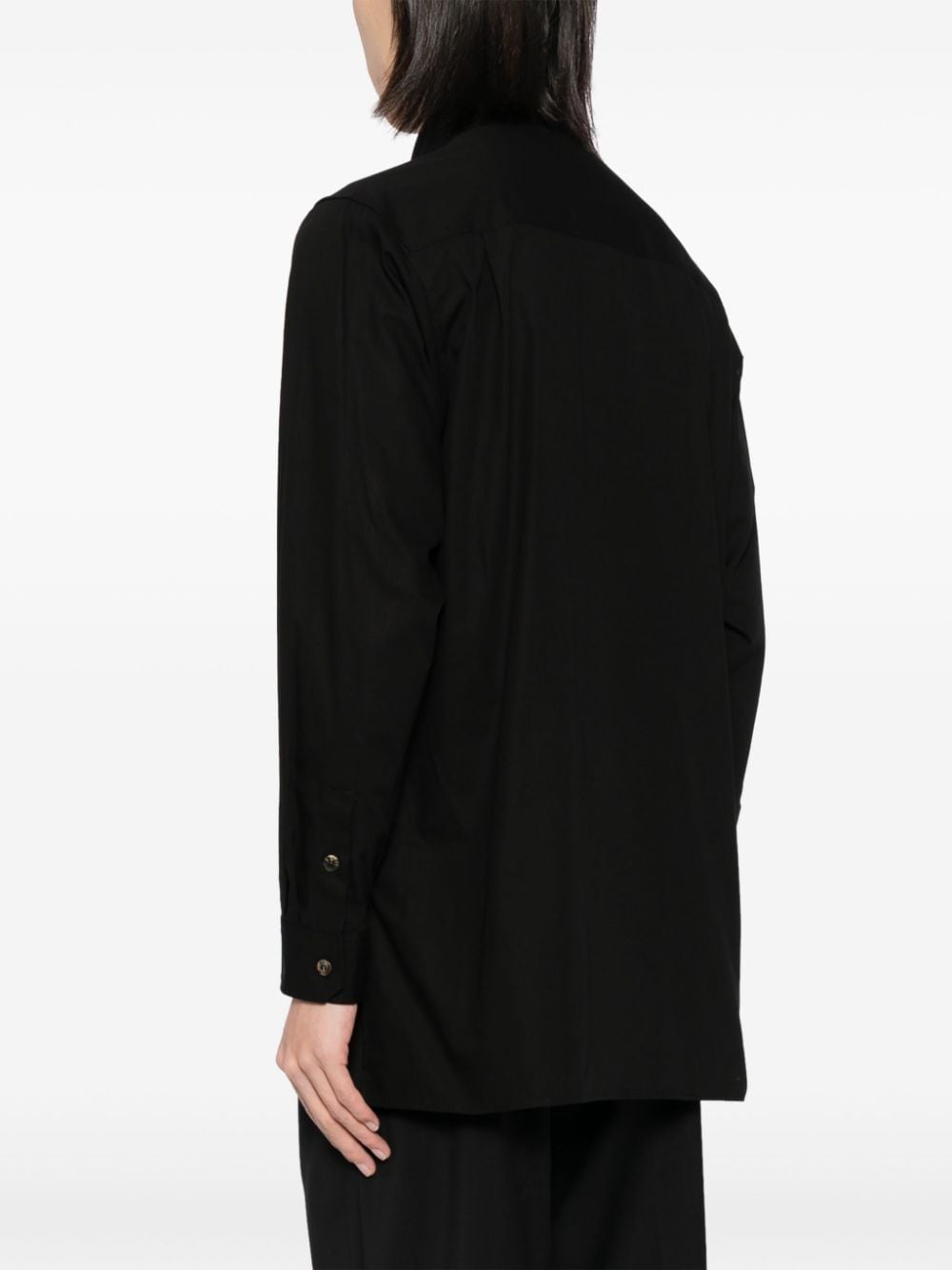 Shop Yohji Yamamoto Broad-panel Poplin Shirt In 黑色