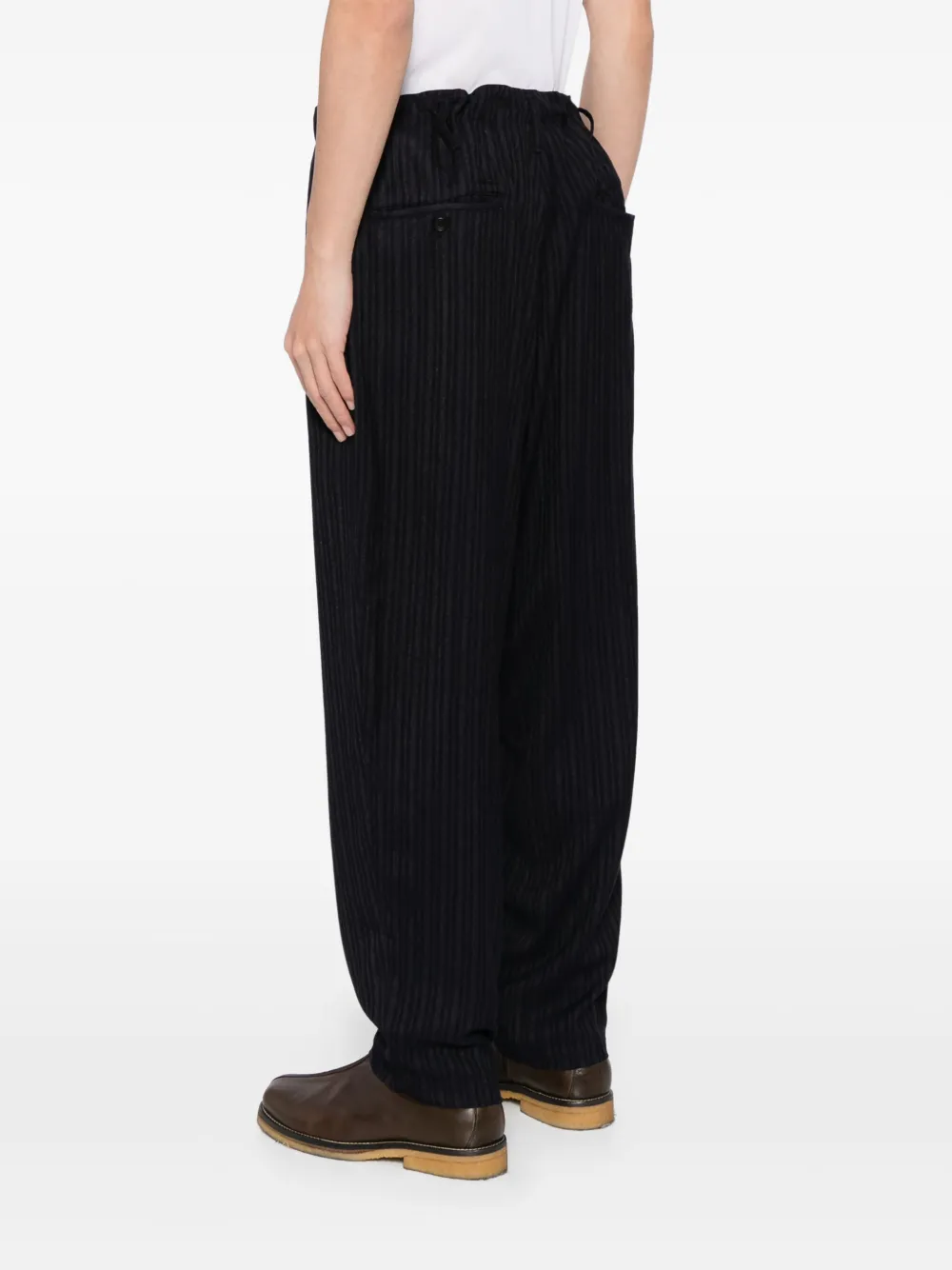 YOHJI YAMAMOTO STRIPED TAPERED PANTS