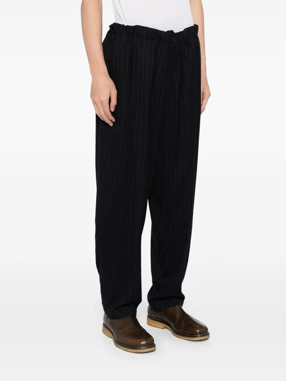YOHJI YAMAMOTO STRIPED TAPERED PANTS
