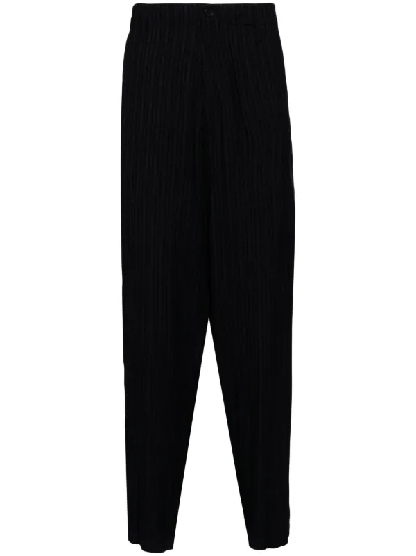Yohji Yamamoto ストライプ テーパードパンツ | ブラック | FARFETCH JP