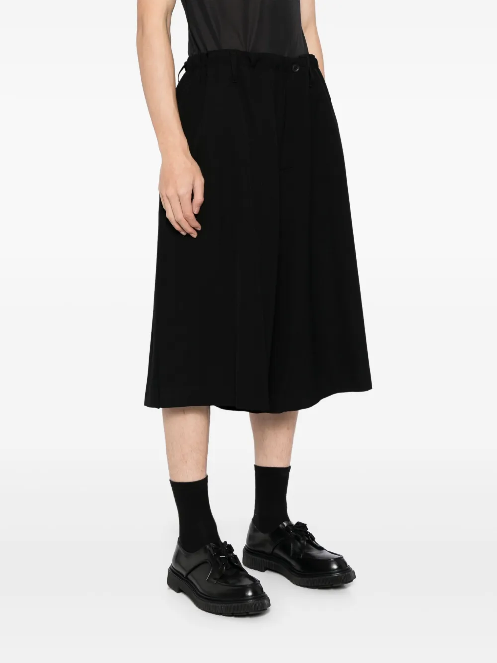 Yohji Yamamoto Cropped plooibroek Zwart