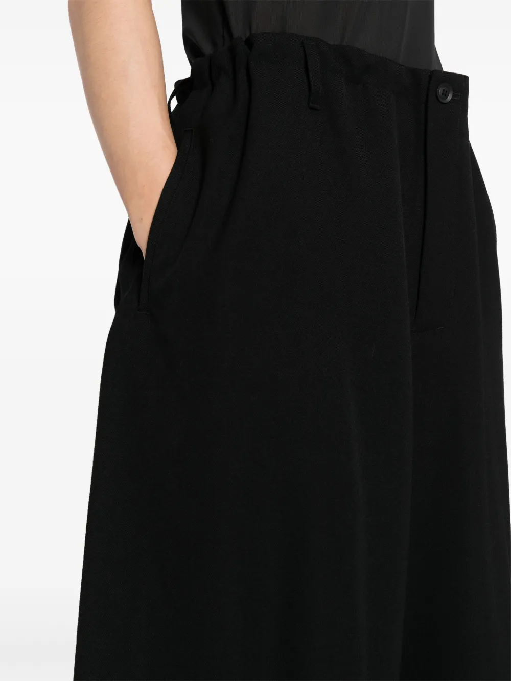 Yohji Yamamoto Cropped plooibroek Zwart