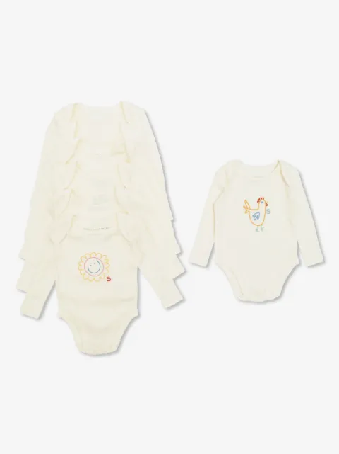 Stella McCartney Kids embroidered bodysuits (pack of seven)