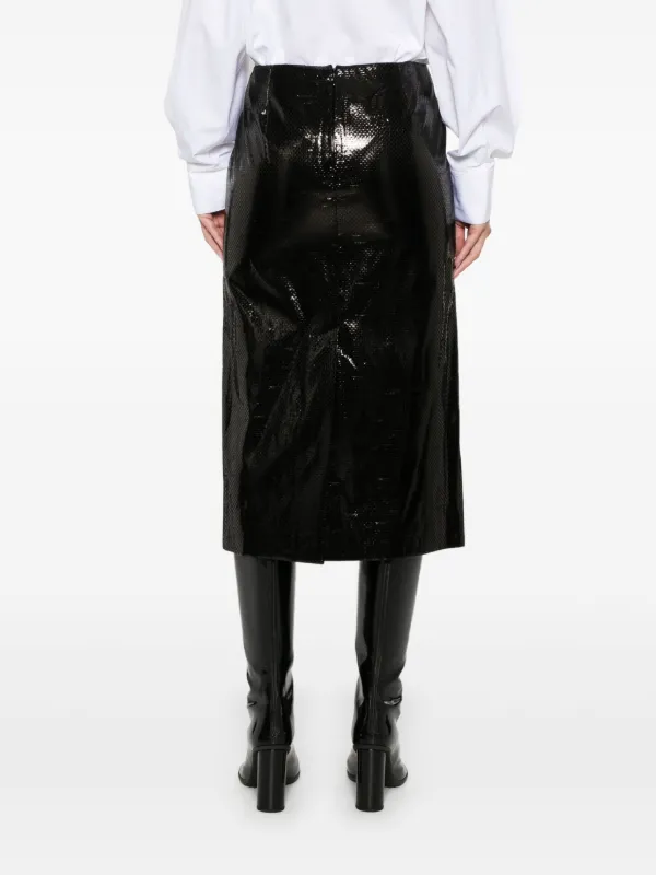 スカート ALEXANDER McQUEEN NYLON TARPAULIN PENCIL SKIRT Alexander McQueen Tarpaulin Pencil Midi Skirt | Black