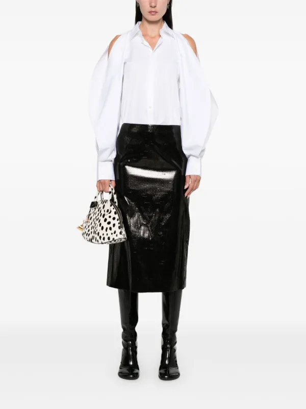 スカート ALEXANDER McQUEEN NYLON TARPAULIN PENCIL SKIRT Alexander McQueen Tarpaulin Pencil Midi Skirt | Black