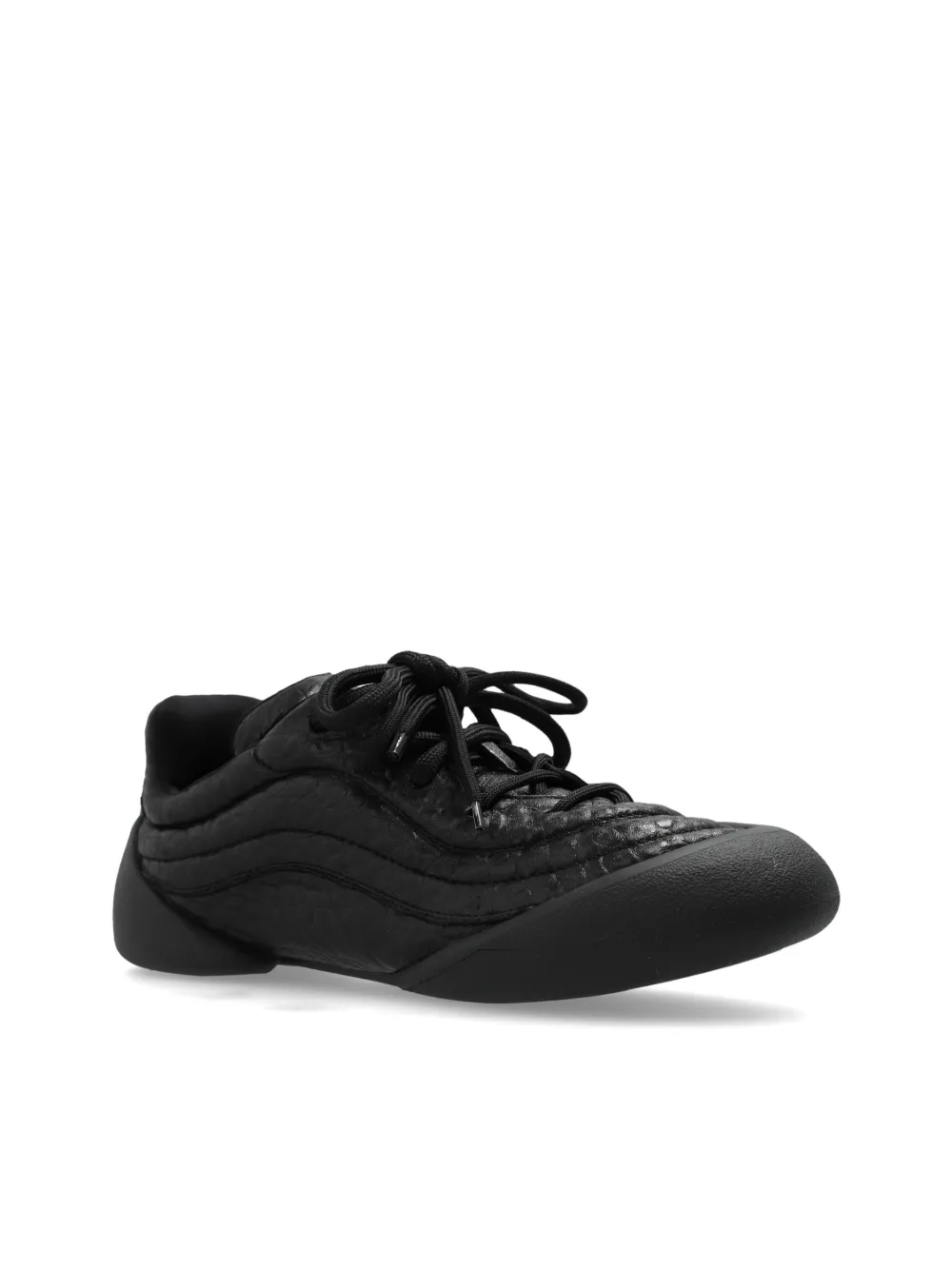 Alexander Mcqueen Flexion Leather Sneakers In Black