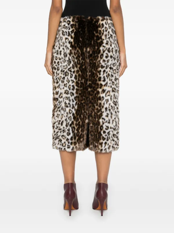 Alexander McQueen leopard-print Midi Skirt | Brown | FARFETCH