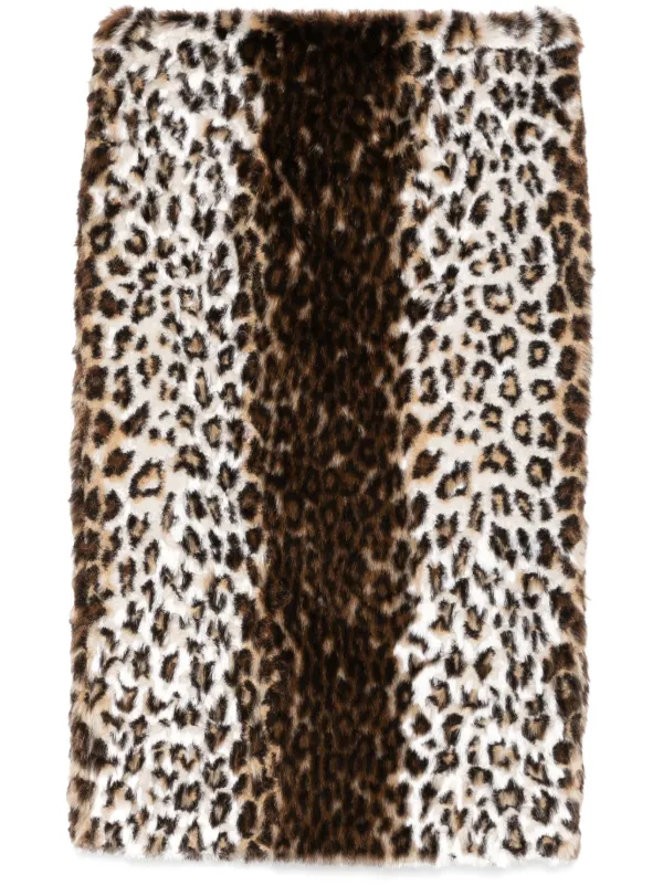 Alexander McQueen Leopard-print Midi Skirt in Brown