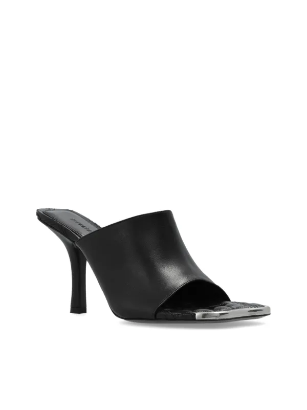 サンダル・ミュール Burberry Black Leather Peep Mules Burberry Black Leather Peep Mules | italist