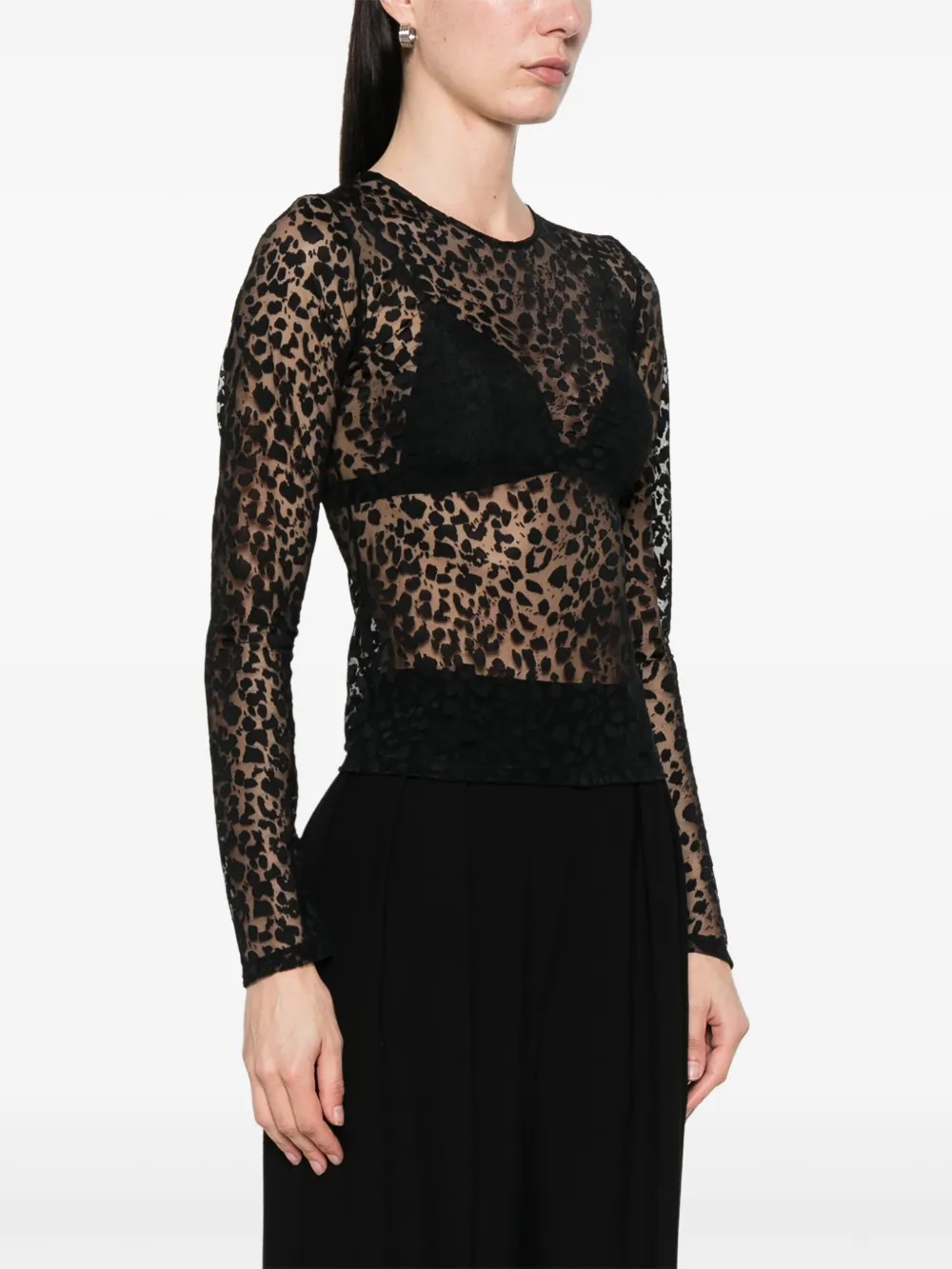  Alexander Mcqueen Leopard-pattern Top - Black 