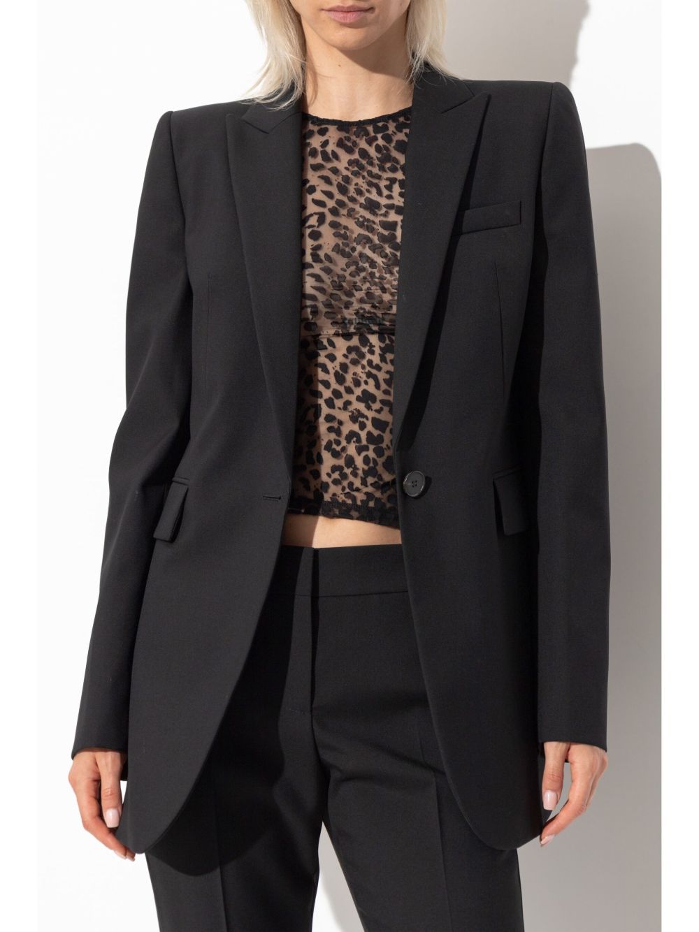 Alexander McQueen Blazer met gestapelde schouders Zwart