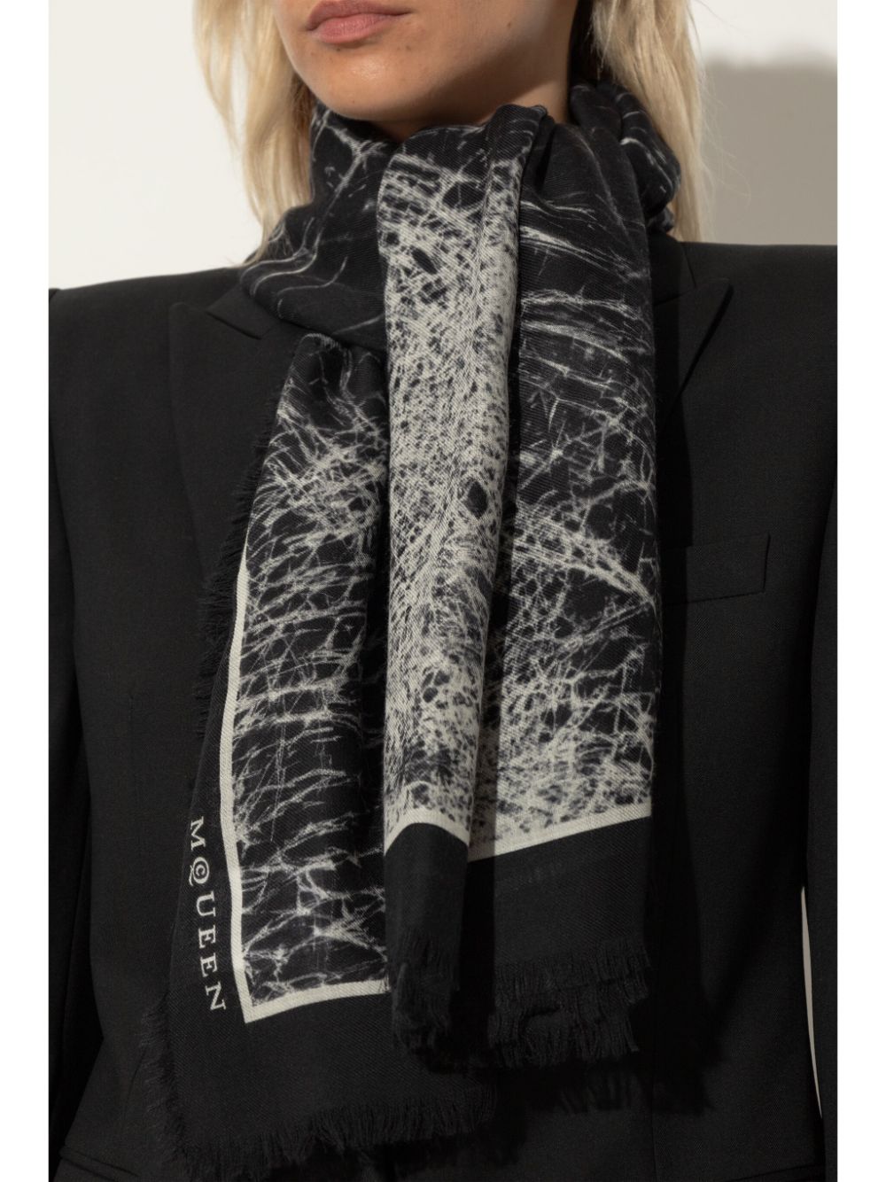 Alexander McQueen wool scarf - Zwart