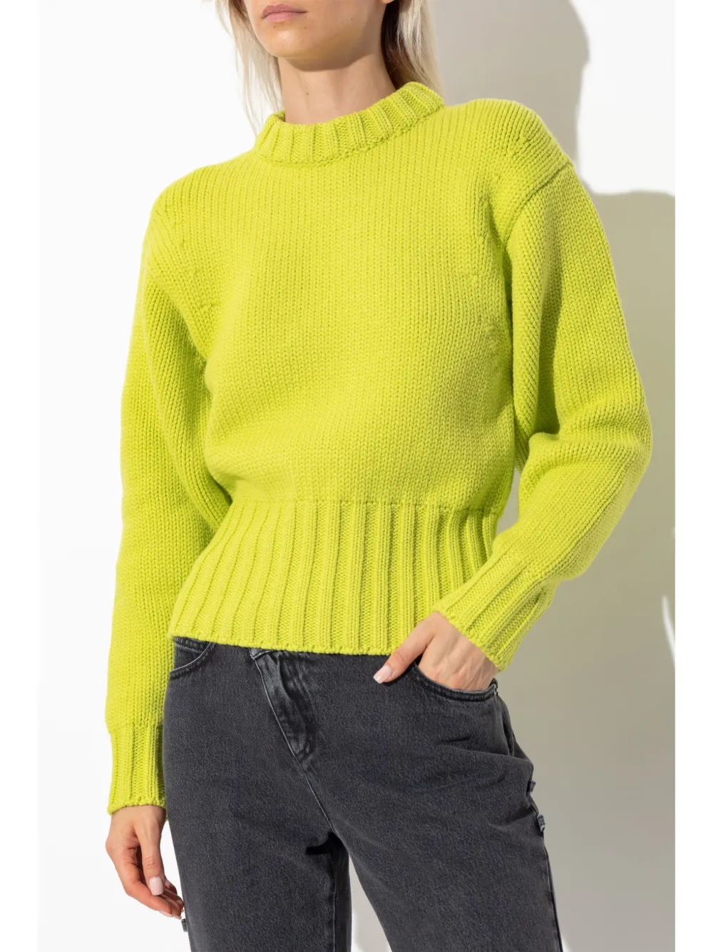 Alexander Mcqueen Crew-neck Jumper In Yellow