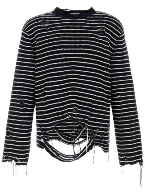 Alexander McQueen distressed-effect striped sweatshirt Men