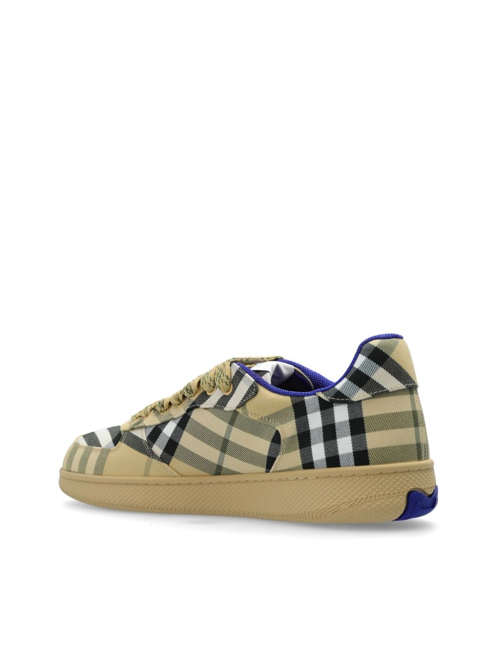 Shop Burberry Tartan Pattern Trainers In Neutrals