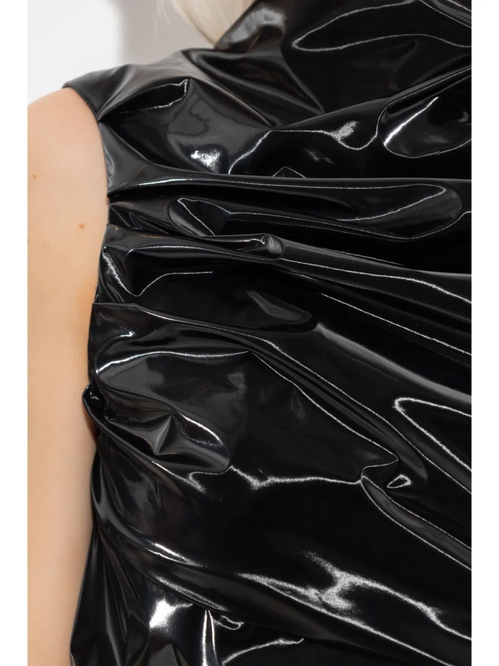 Alexander McQueen Gelamineerde jersey jurk Zwart