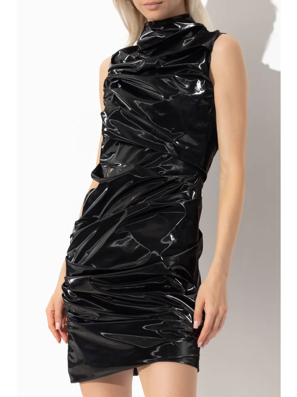 Alexander McQueen Gelamineerde jersey jurk Zwart