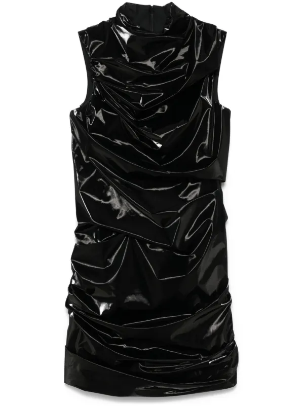 Alexander McQueen Laminated Mini Dress | Black