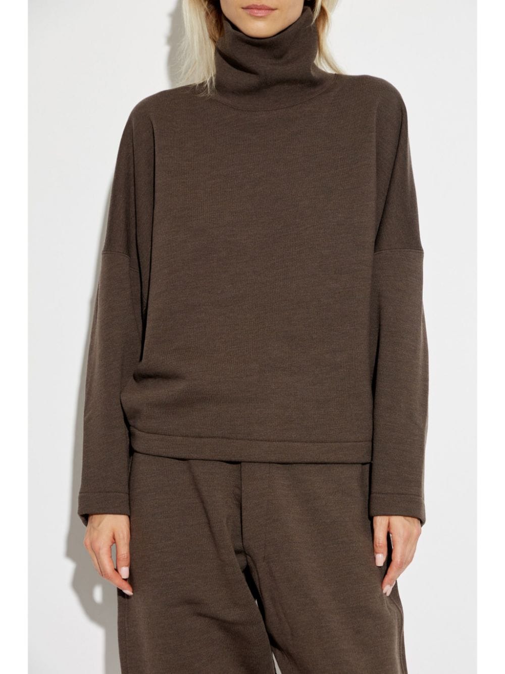 Shop Lemaire Roll Neck Long-sleeve Jumper In Brown