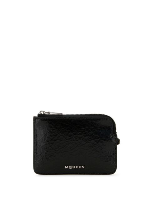 Alexander McQueen leather zip card holder Men