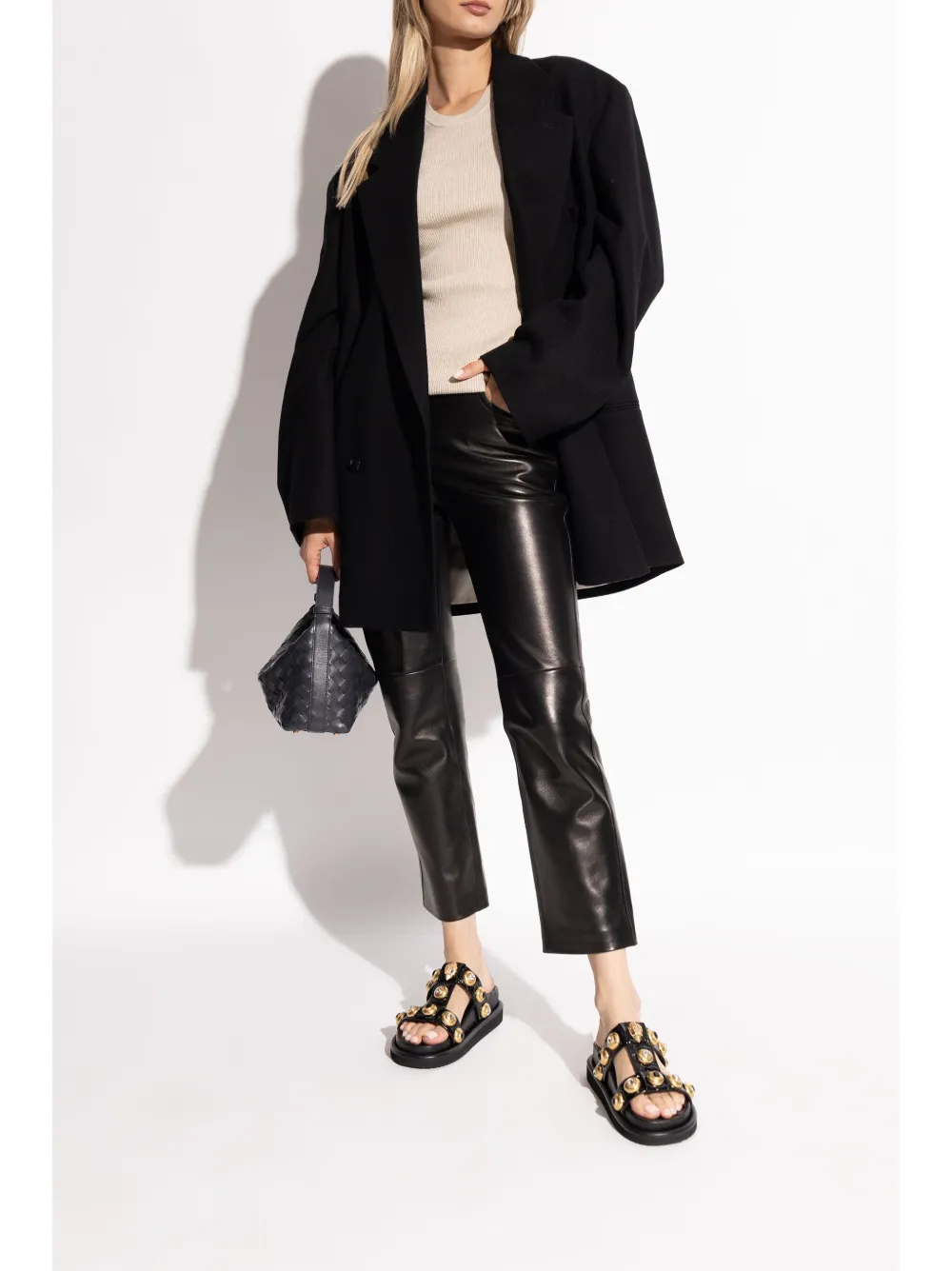 Kurt Geiger London Orson Studded leather sandals Black