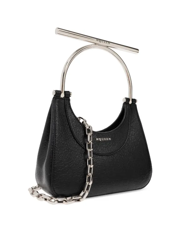 トートバッグ ALEXANDER MCQUEEN T-BAR LEATHER TOTE BAG Alexander McQueen Cross t-bar Tote Bag | Black | FARFETCH