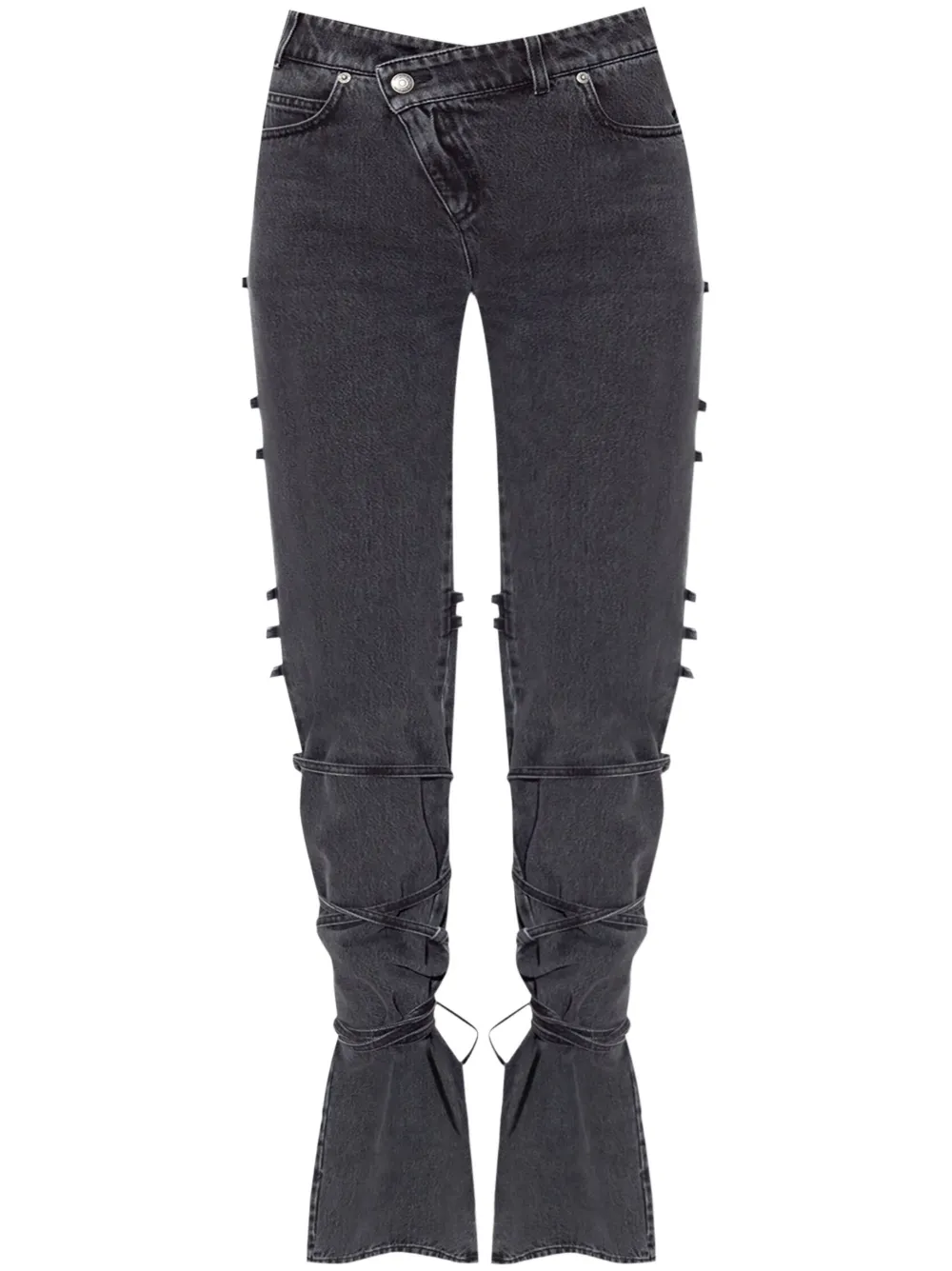 Alexander Mcqueen Mcqueen Wrapped Asymmetric Waist Jeans In Grau