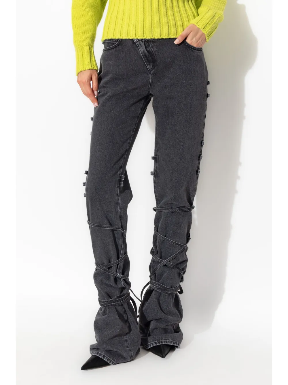Alexander McQueen Gestrikte jeans Zwart