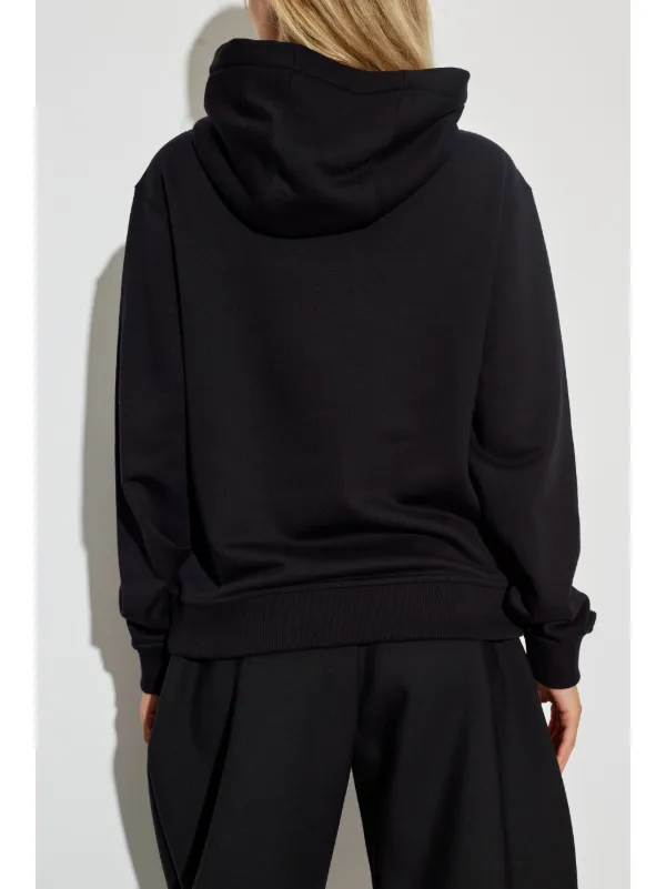 Burberry Logo Cotton Hoodie | Black | FARFETCH UK