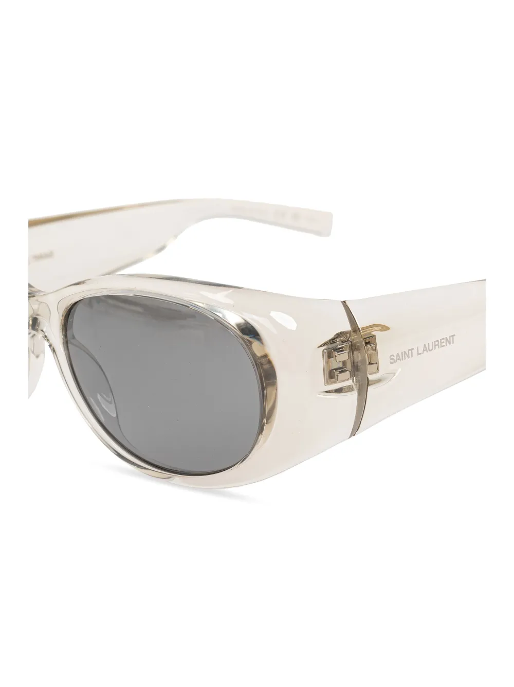 Saint Laurent Eyewear Zonnebril met ovalen montuur Beige