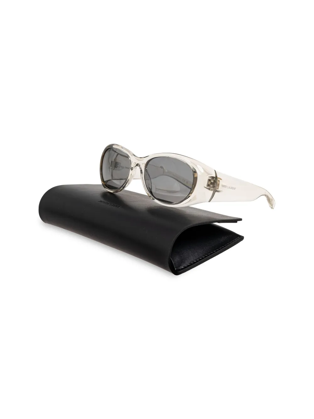 Saint Laurent Eyewear Zonnebril met ovalen montuur Beige