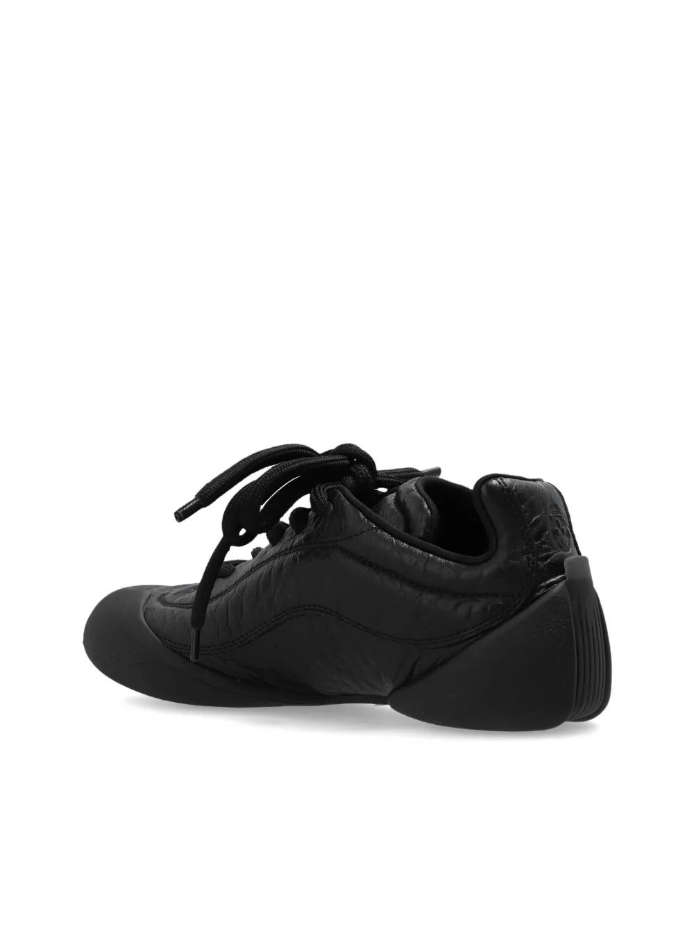 Alexander Mcqueen Flexion Rubber-trimmed Textured-leather Sneakers In Black