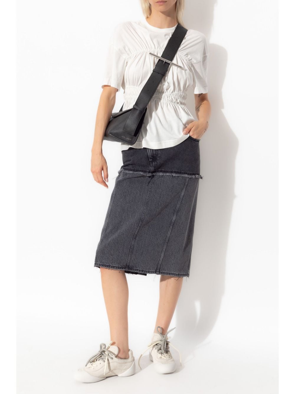 Alexander McQueen cut-out denim skirt - Zwart