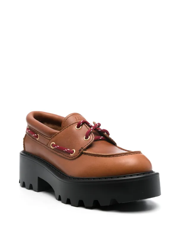 Miu Miu レザーローファー | ブラウン | FARFETCH JP