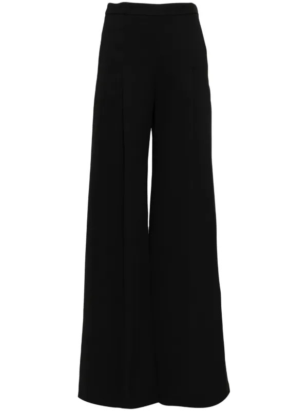 Giambattista Valli Pleated Palazzo Pants in Black