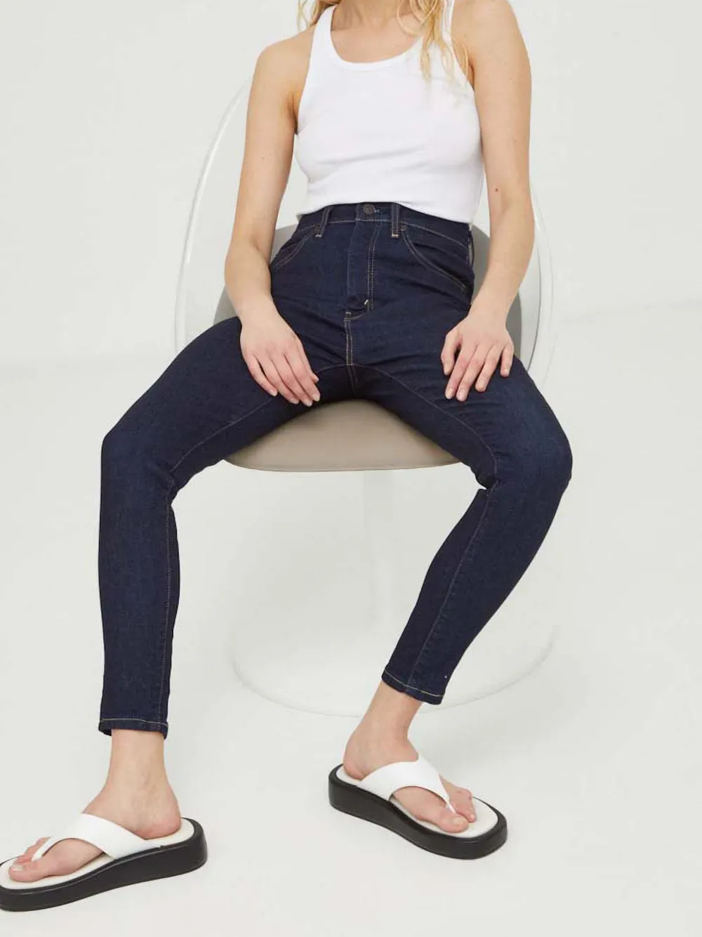 Levi's Retro high waist skinny jeans Blauw